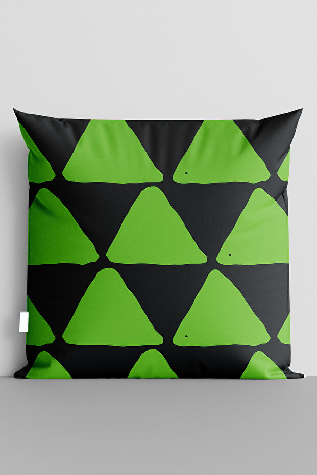 غطاء وسادة مطبوع رقميًا على الوجهين من Green Triangles - 7063