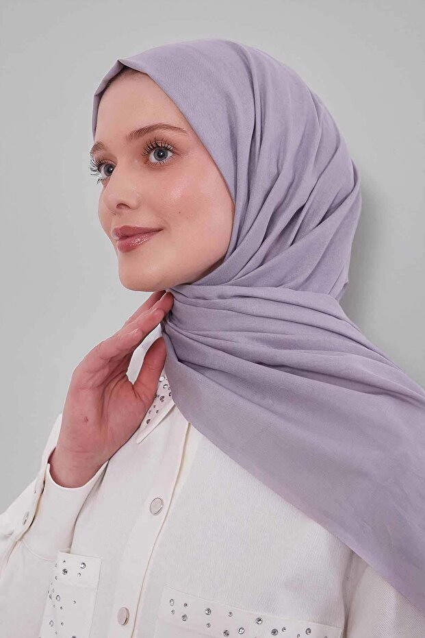 Gray Plain Tencel Shawl - 3