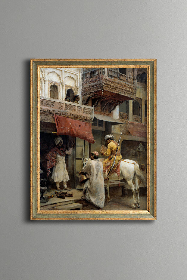 Street Scene in India - Vintage Patterned Painting - Fine Model