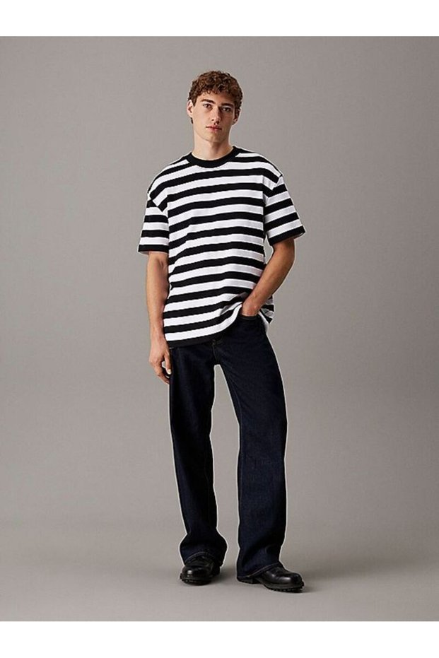 Oversized Unisex Striped Cotton T-Shirt