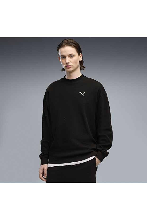 Mikina Essentials Elevated Relaxed Material Crew - 8