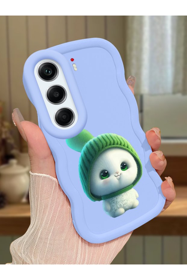 Tecno Camon 40 Compatible Case Camera Protective Blue Silicone Couple Phone Case Cute Pattern