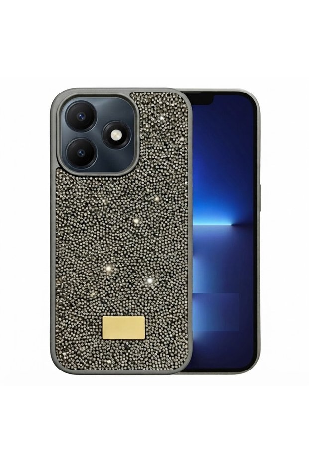 Tecno Spark 10 Case with Silicone Edges and Shiny Lux Diamond Cover