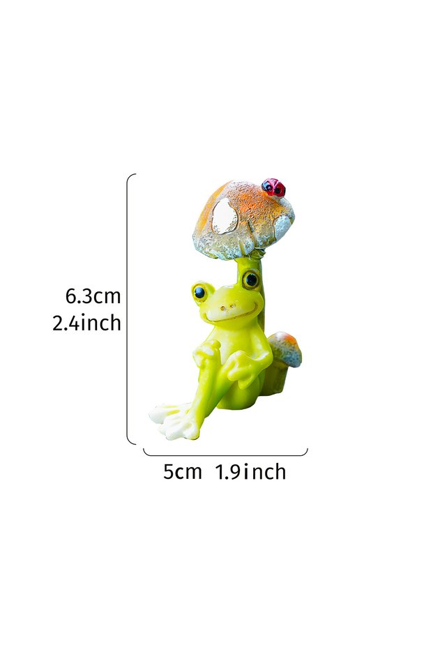 Dbeikaomugu-qingwa 1PC, A Cartoon and Cute Frog with a Mushroom Back Decoration, Is Suitable for Gar