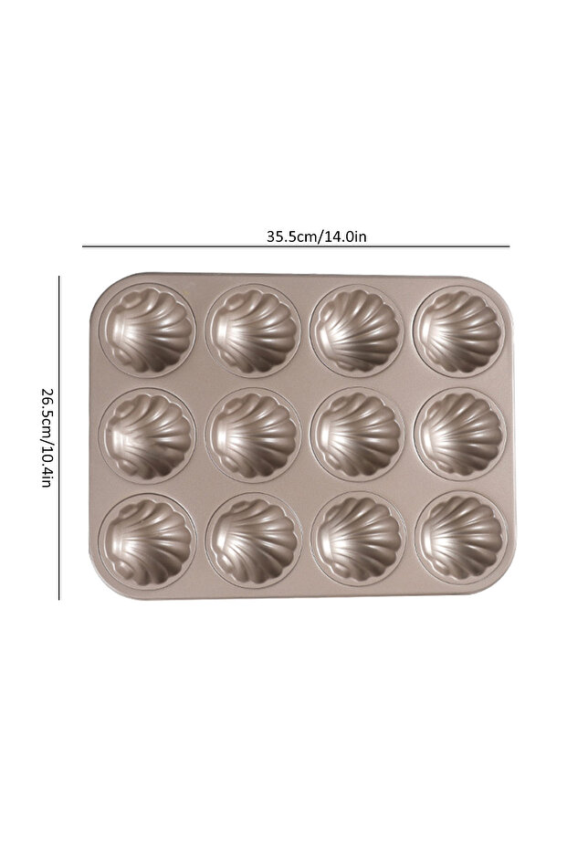 12 Cavities 6/9/12-Cavity Madeleine Mold Shell-shaped Cake Baking Pan Non-Stick Carbon Steel Chocola