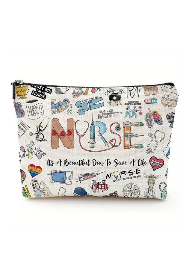 05 Nurse Makeup Bag Gift Emergency Room Nurse Zipper Bag ICU NurseGift Nurse Appreciation Cosmetic B