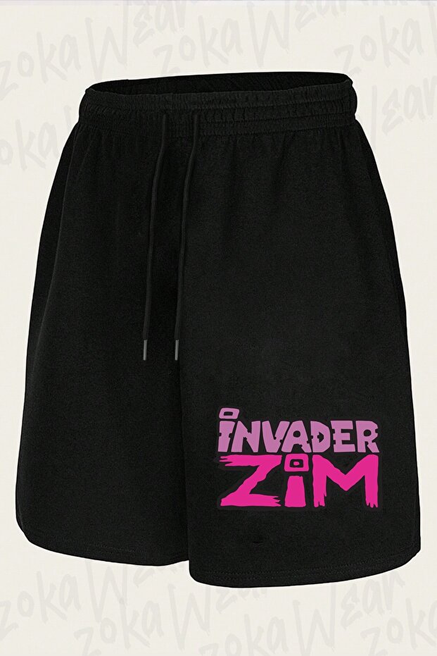 Unisex Invader Zim Bold Alien Design Printed Shorts