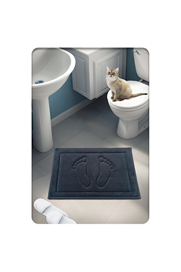 Cotton Woven Water Absorbent Bath Mat 60X40 Cm, Comfortable and Soft to Use
