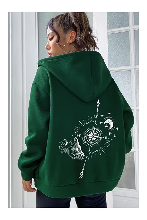 Unisex Hooded Sweatshirt with Back Print and Relaxed Fit