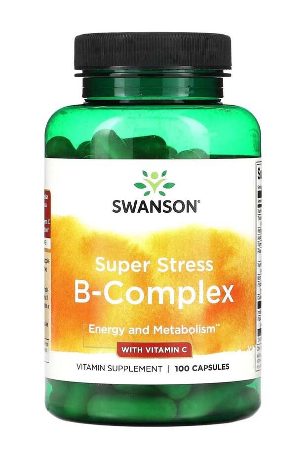 Super Stress, B-Complex, With Vitamin C, 100 Capsules