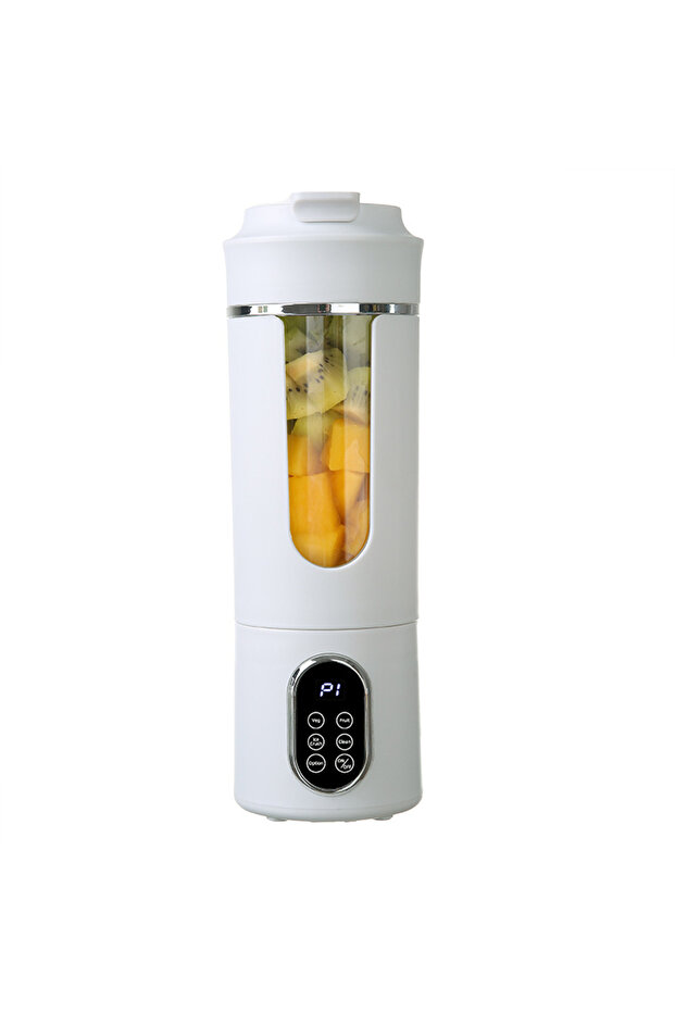 White HOMEFISH Portable Rechargeable Compact Juice Cup Multi-functional Blender for Students - On-th