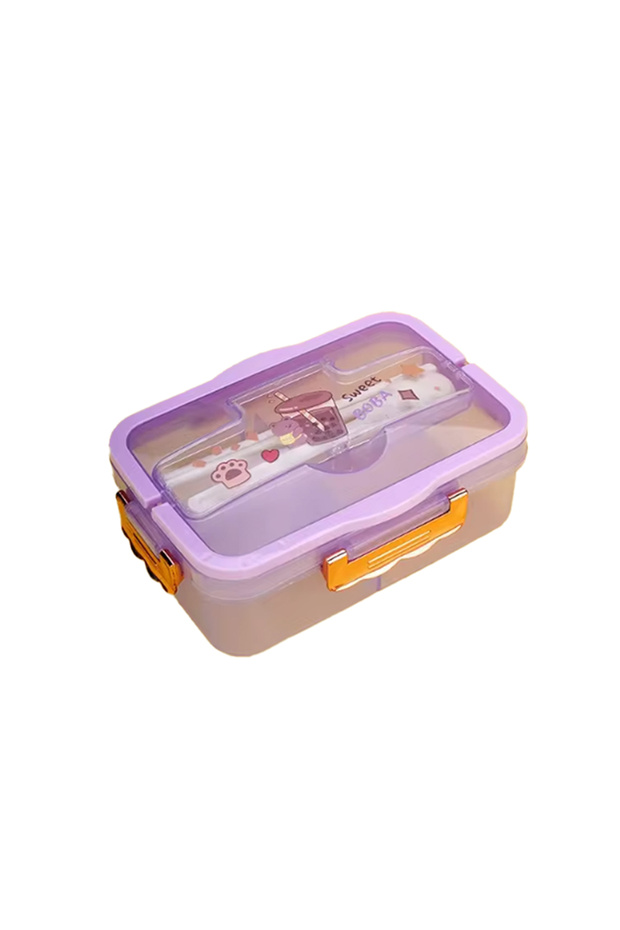 - Lunch Box With 4 Compartment - Purple