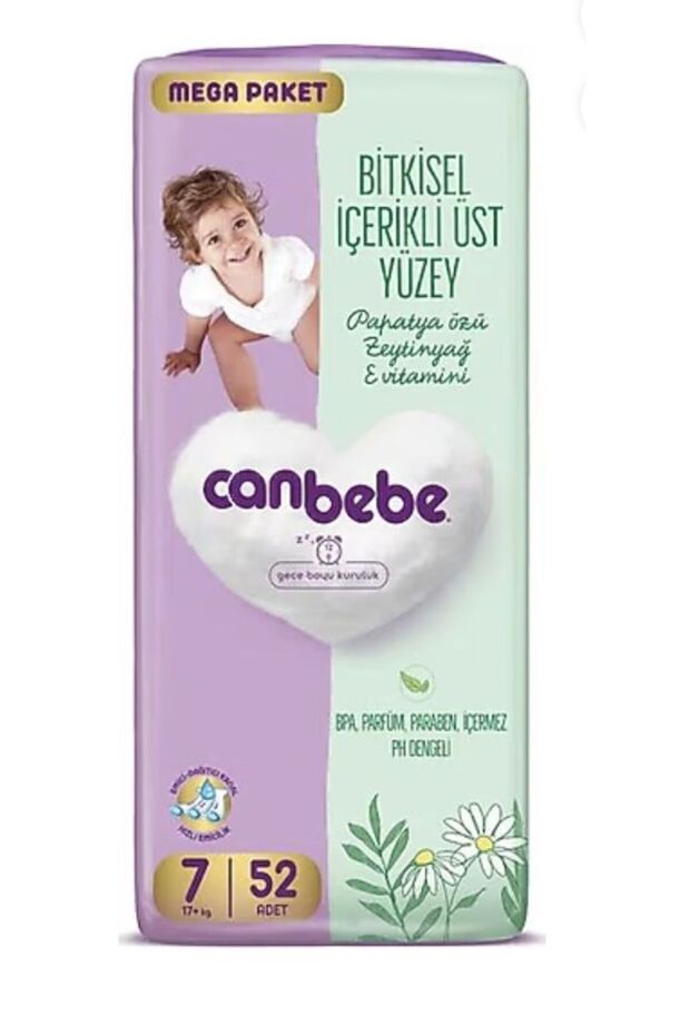 Size 7 Xx Large 52-Pack Baby Diapers