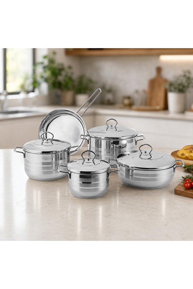 طقم قدور ستانلس ستيل 9 قطع |