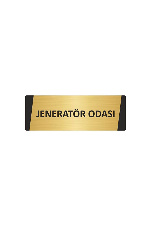 Generator Room Metal Warning Sign 5X20 cm Gold Color