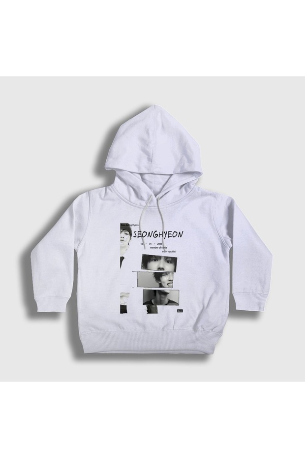 Unisex Kids White Seonghyeon K-Pop Cortis Hooded Sweatshirt 613985Tt
