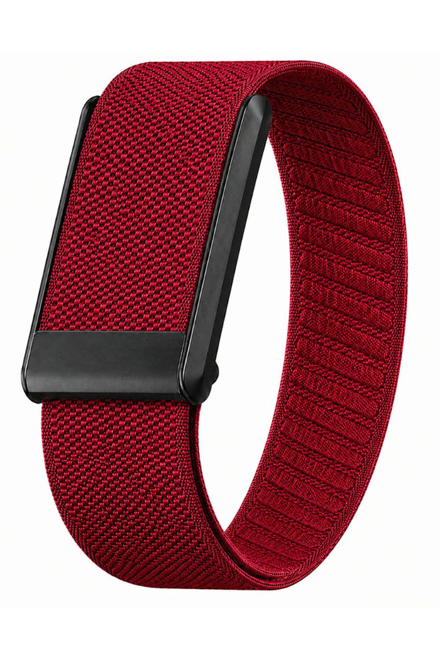 Whoop 5.0 Nylon Band, Adjustable Stretch Sport Band Replacement with Secure Quick-Clip Hardware, Breathable Athletic Wristband for Men and Women - Red with Black Holder