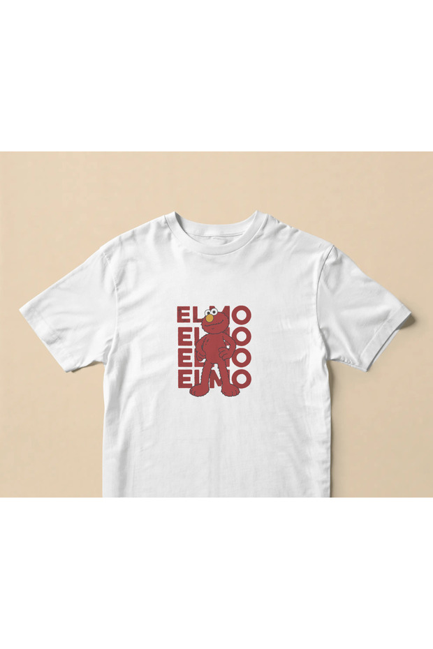 Elmo Oversize Unisex White T-Shirt