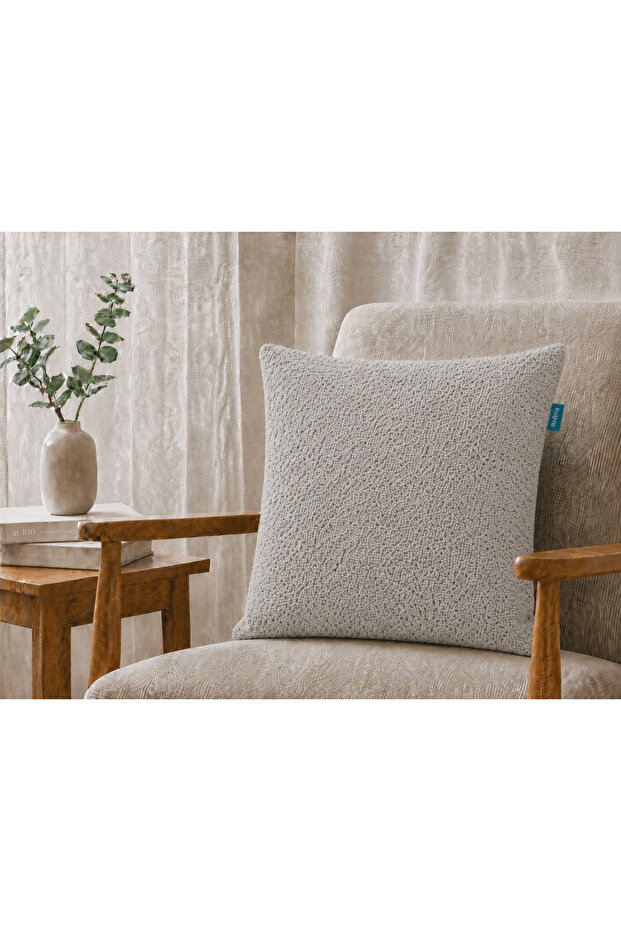 Bukle Decorative Throw Pillow 45X45 cm - Smoky Sea
