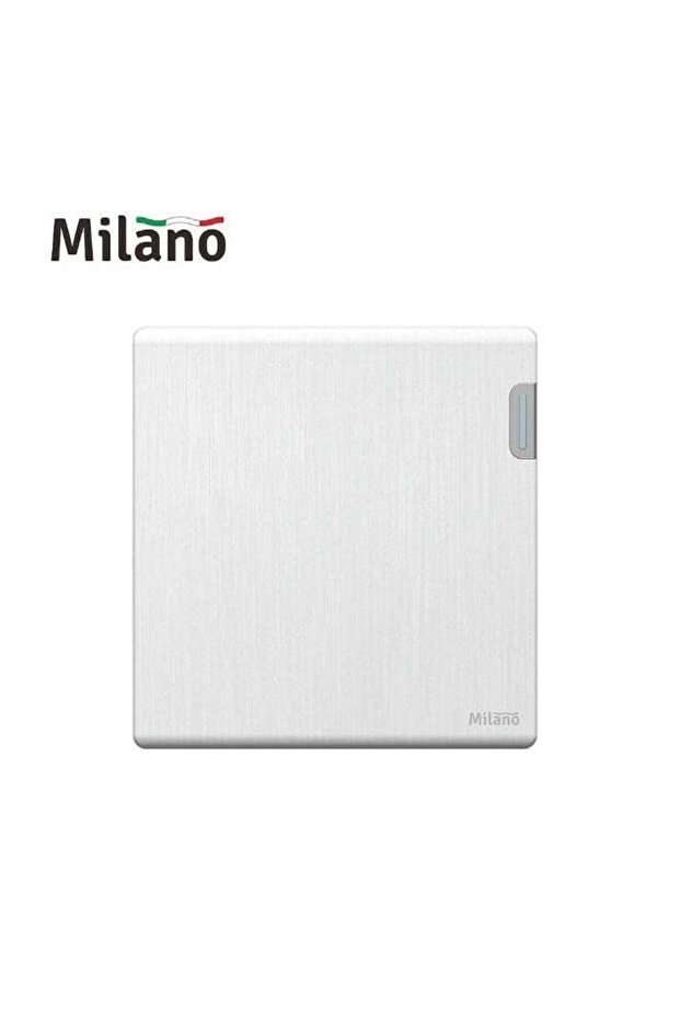 Milano Aura 10A 1 Gang 1-Way Switch - Brushed White Finish Durable Fire Retardant Pc Material/Silver Point Red Copper Electrical Switches And Sockets Home Electronic Accessories - 8.6X9X4Cm