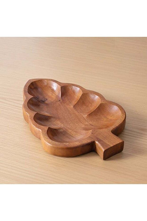 Loretta Leaf Platter - Acacia Wood Serving Tray 30x20x2.5cm | Elegant Serveware for Entertaining