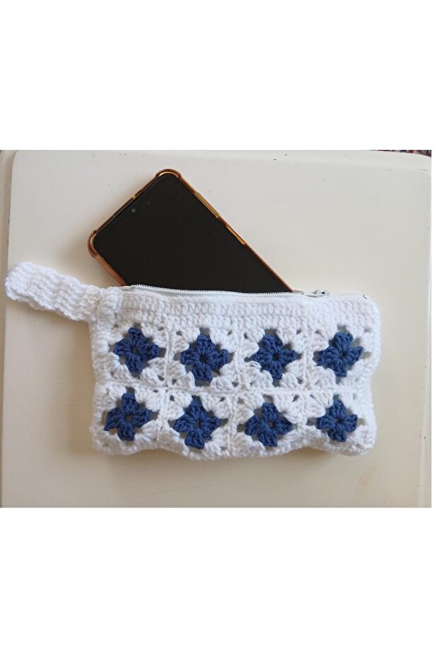 Handcrafted Knitting Wallet Lined with Zipper 20Cm/12Cm