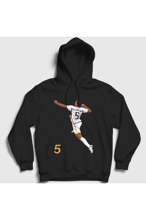 Unisex Black Jude Bellingham Goal Football Hooded Sweatshirt 615338Tt