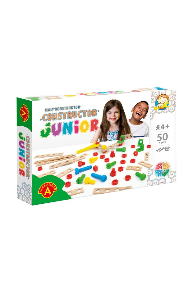 Set 50xpiese constructie, Alexander, Lemn, Multicolor, 4+