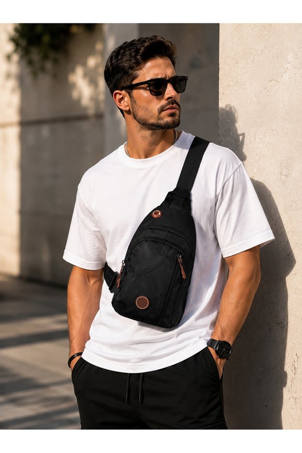 Multi-Compartment Waterproof Daily Use Cross Shoulder and Backpack Bag Black