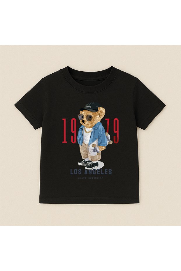 Teddy Bear Printed Crew Neck Cotton Short Sleeve Kids & Youth T-Shirt