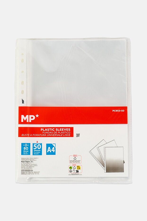 A4 Punched Pockets Plastic Sleeves