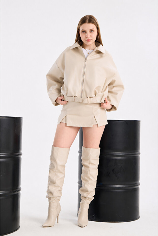 Buckle Leather Relax Fit Cut