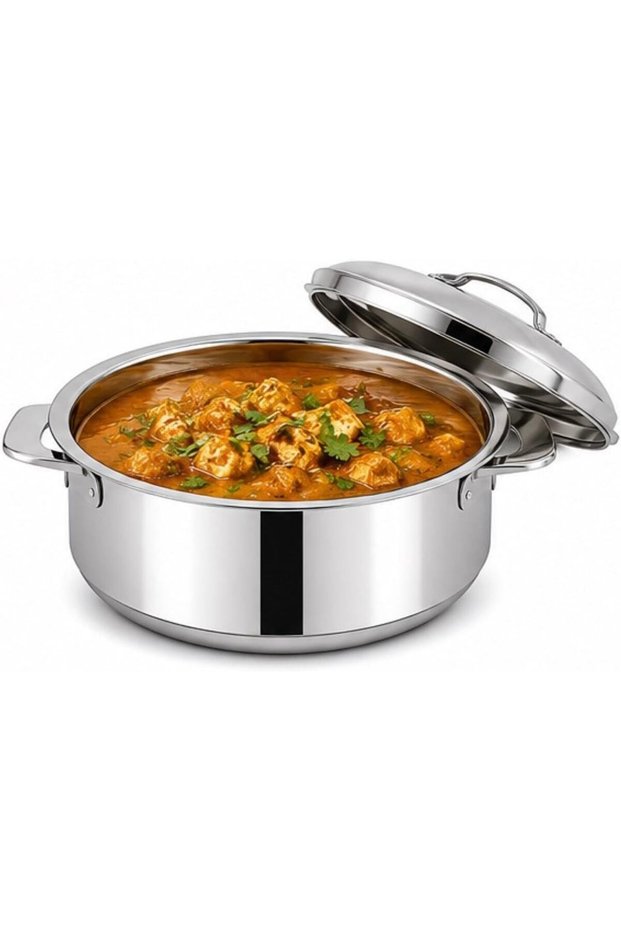 Stainless Steel Insulated Hotpot Casserole 5L, Large Food Warmer Serving Bowl with Lid (5000 ML) Madina