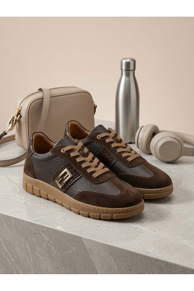 -Genuine Leather Women's Sneakers