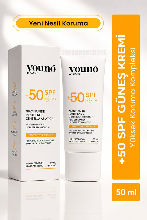 Spf 50+ Facial Sunscreen Niacinamide Panthenol High Protection Uva Uvb Water Based Moisturizer 50 ml