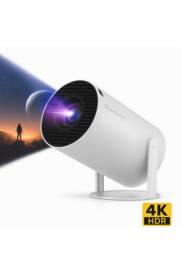 Smartbarry HT88 4K WiFi Projector | Home Theater with Netflix & YouTube