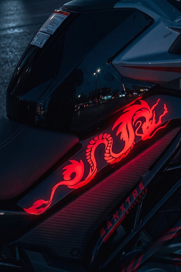 مجموعة ملصقات CFMOTO NK250 المتوافقة مع تصميم التنين العاكس للضوء، متوسطة الحجم، للجانب الأيمن والأيسر