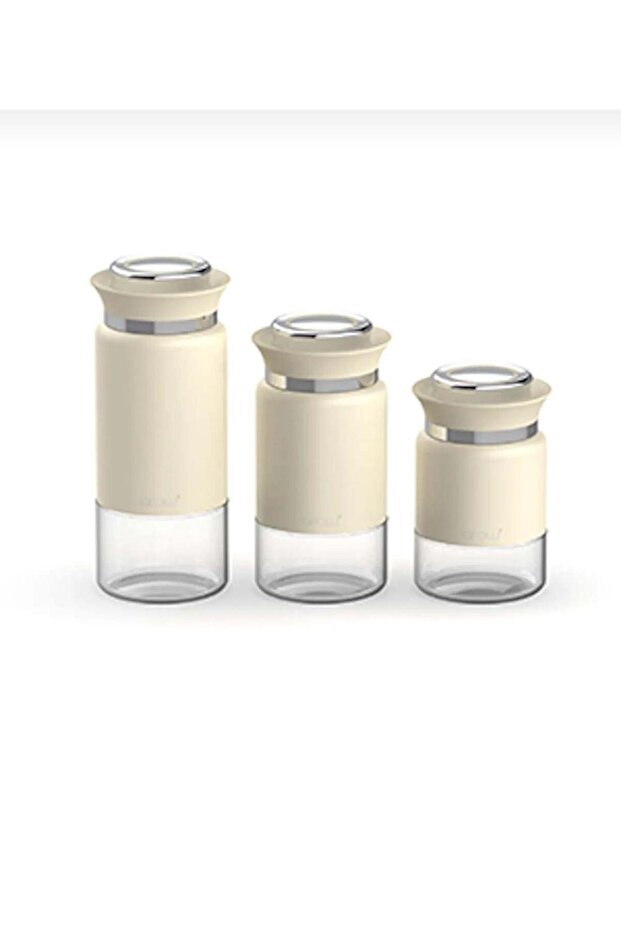 3-Piece Abel Glass Spice Rack Set Silver