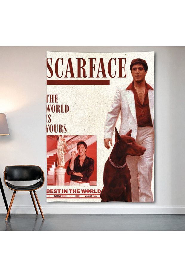 Scarface Wall Covering Wall Tapestry First Quality Satin Fabric Poster