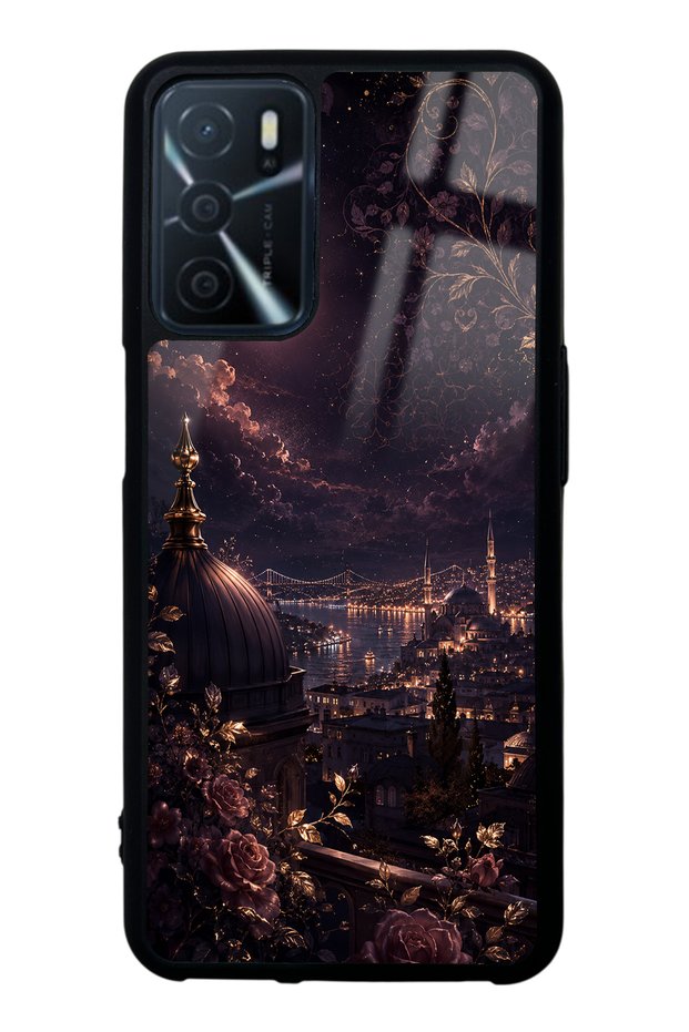 Oppo A16 Rosewood Bosphorus Night Design Glossy Phone Case