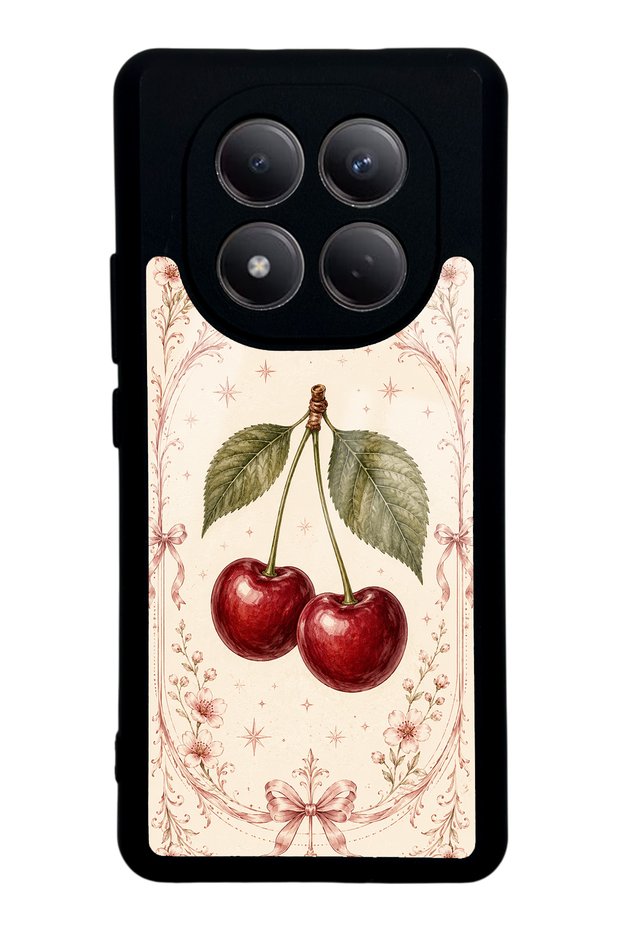 Xiaomi Redmi Note 15 Glossy Phone Case with Vintage Cherry Blossom Design
