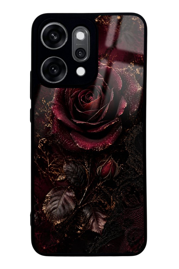 Oppo Reno 14 Pro Midnight Velvet Rose Design Glossy Phone Case