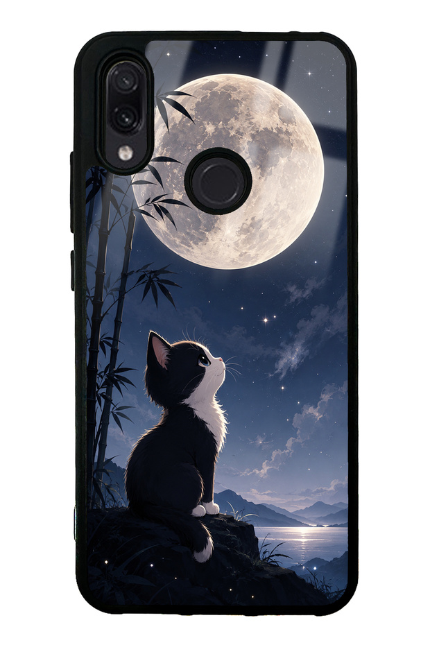 حافظة هاتف لامعة بتصميم Xiaomi Redmi Note 7 Moon Guardian Kitty