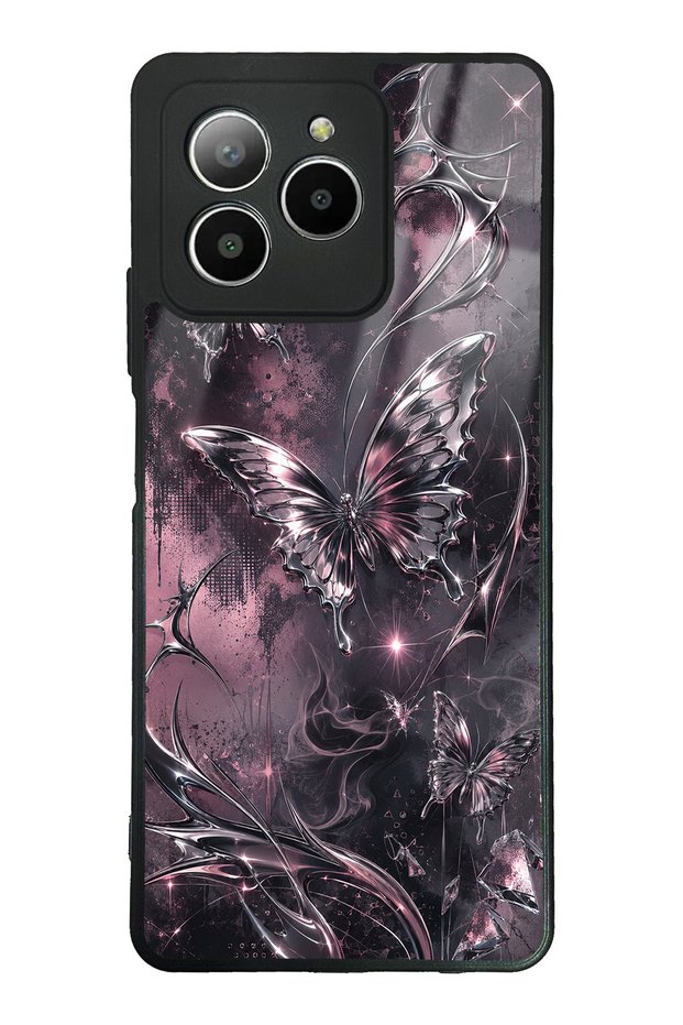 Omix X7 Rose Chrome Butterfly Design Glossy Phone Case