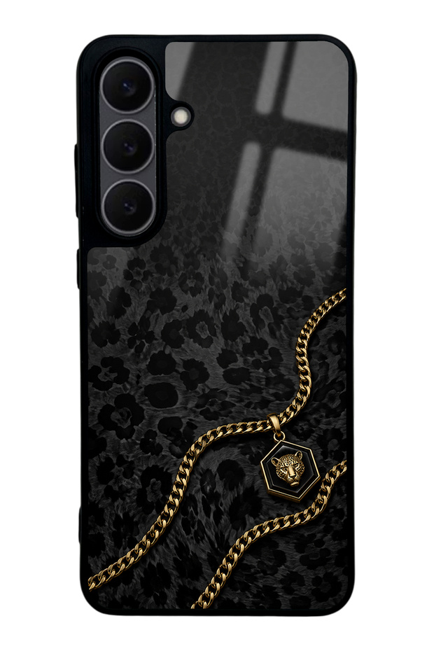 Samsung S25 Fe Black Panther Gold Design Glossy Phone Case