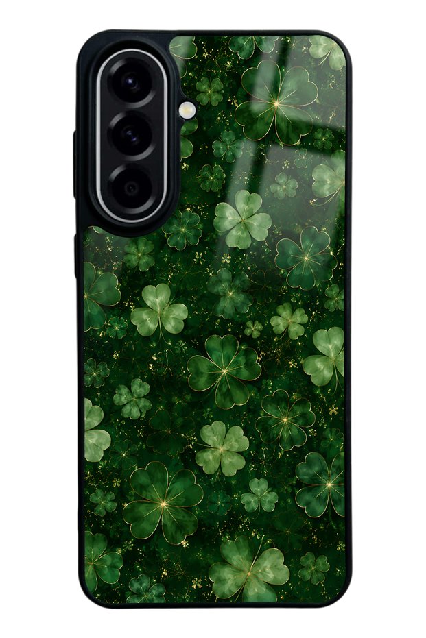 Samsung A57 Emerald Lucky Clover Design Glossy Phone Case
