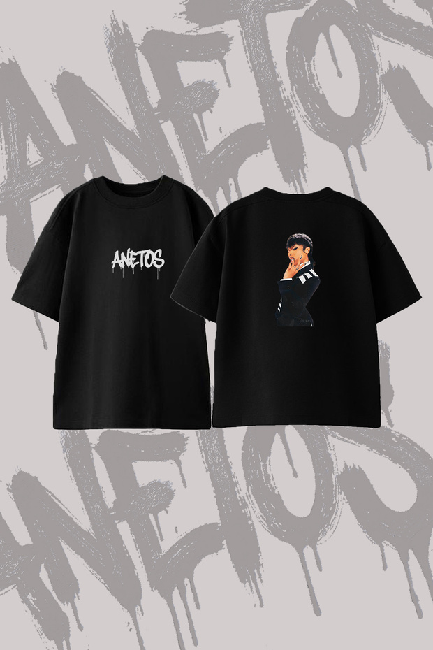 Megan Thee Stallion_3 Design Back Printed Cotton Black Oversize T-Shirt