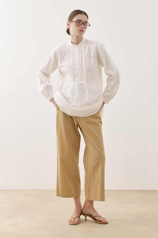 Ribbed Cotton Shirt Ecru