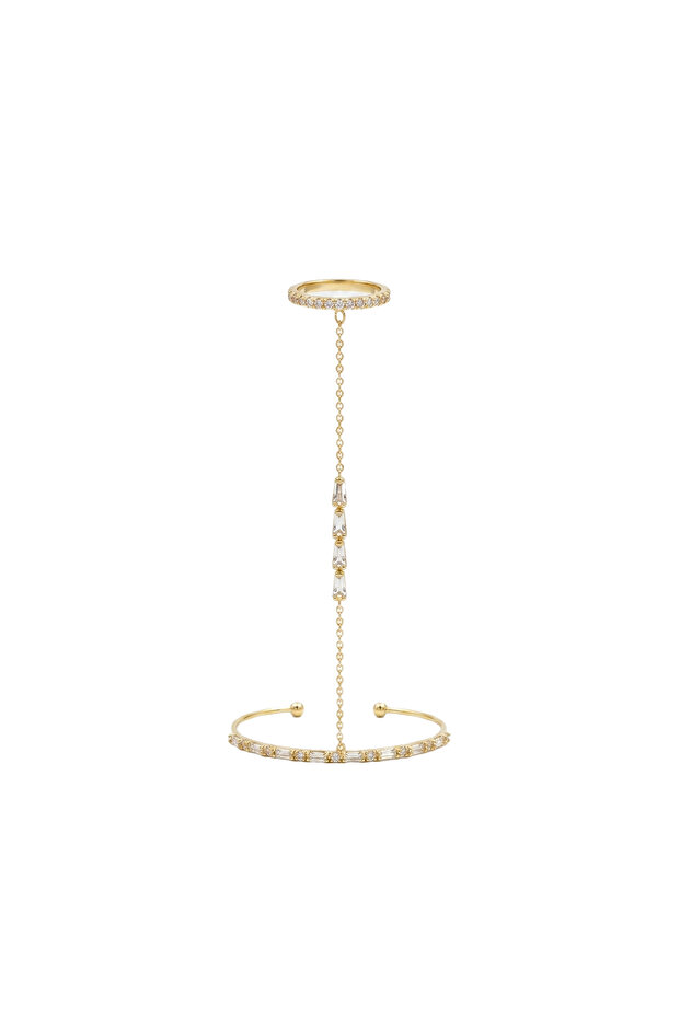 Steel Baguette Stone Clamp Şahmeran Gold