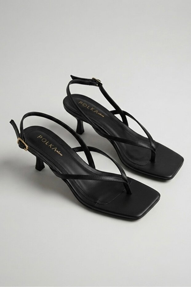 Major Thin Strap Short Heeled Summer Sandals Women's Shoes